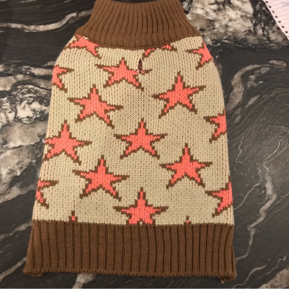 Dallas Dogs Brown with Stars Dog Sweater size Medium